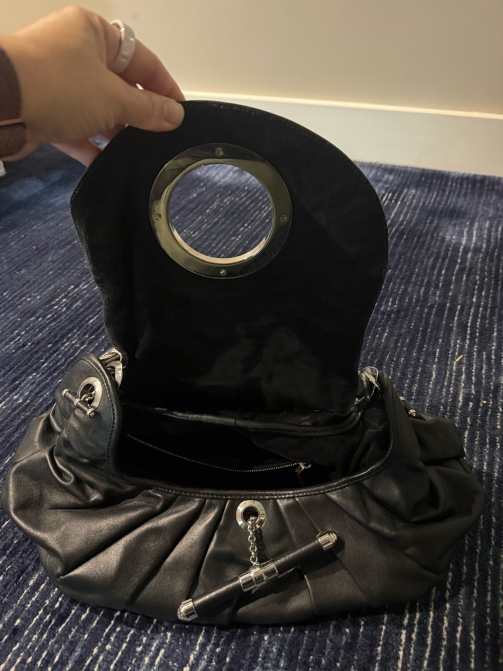 Dior Black Leather Jazz Club bag - Picture 3 of 6